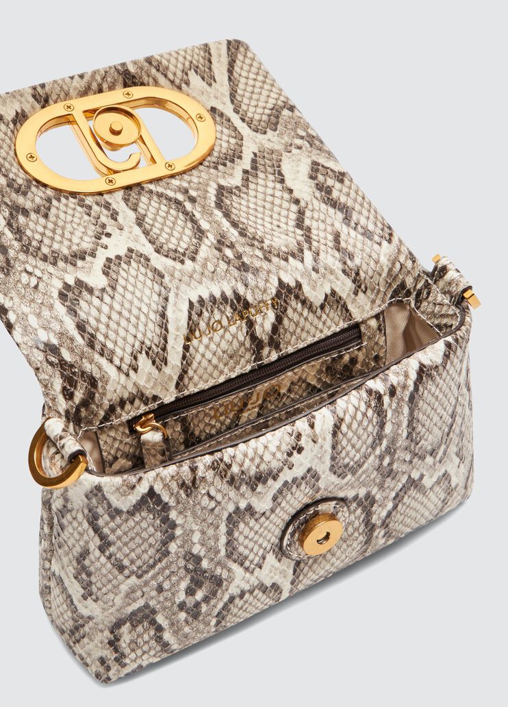 Small python-print LaPuffy bag