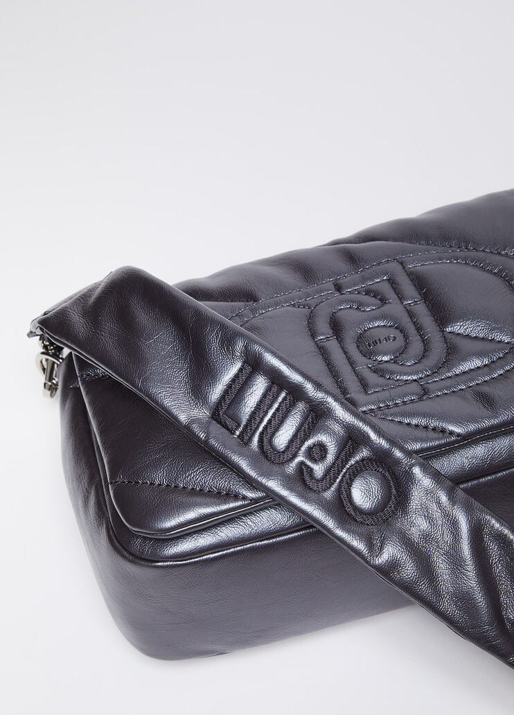 Glossy quilted crossbody bag