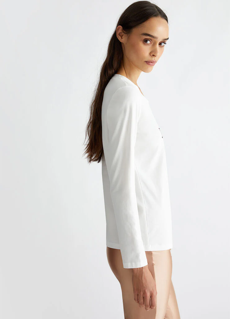 T-shirt with logo and gemstones