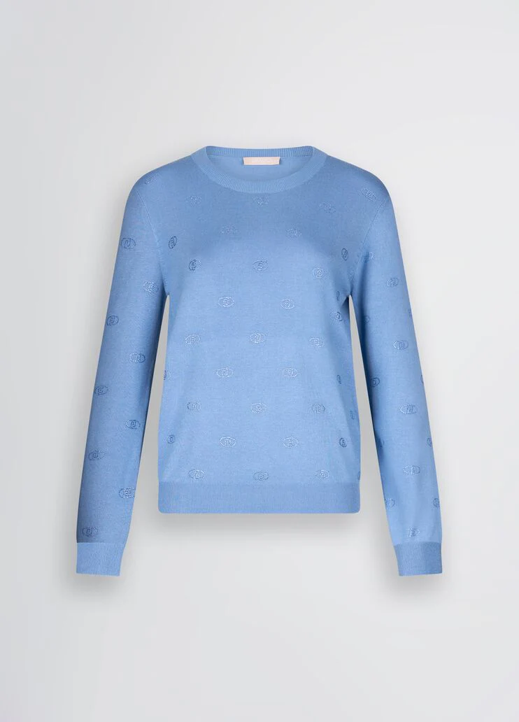 Top with logo and gemstones