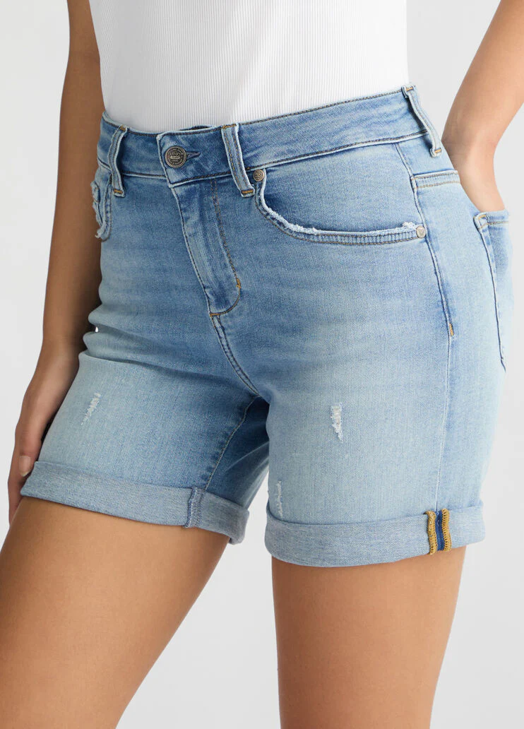Light blue denim shorts