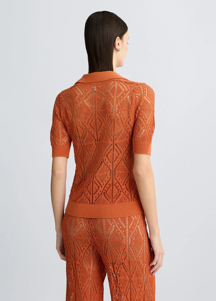 Cotton-blend crochet jumper