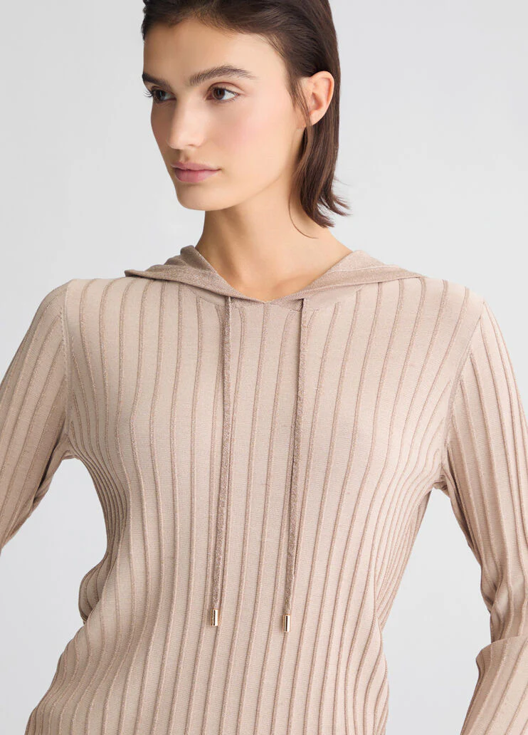 Beige hooded jumper