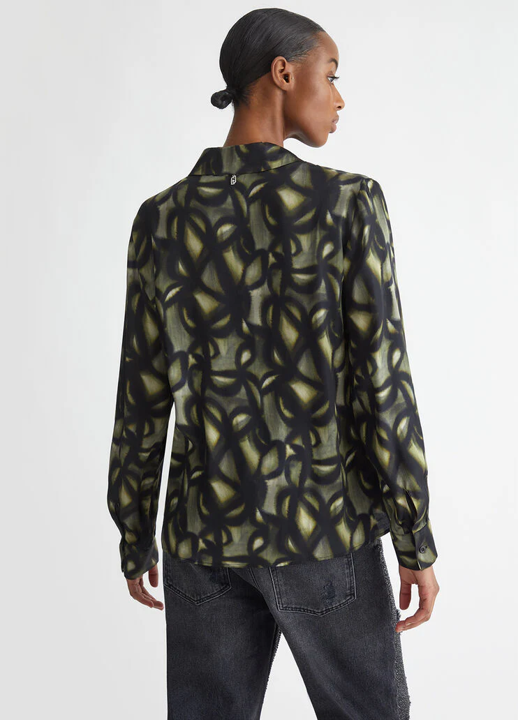 Printed satin shirt