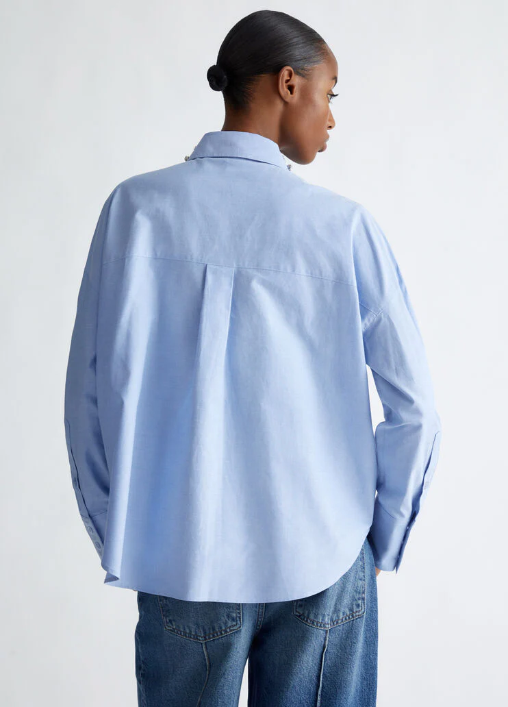 Cotton shirt with rhinestones