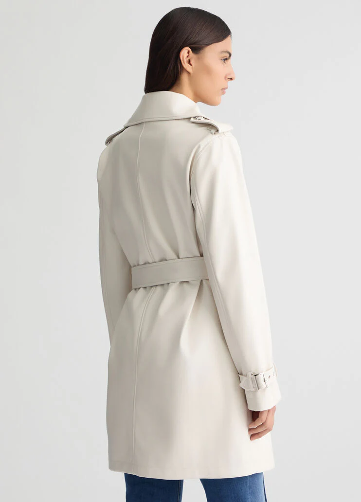 Coated fabric trench coat