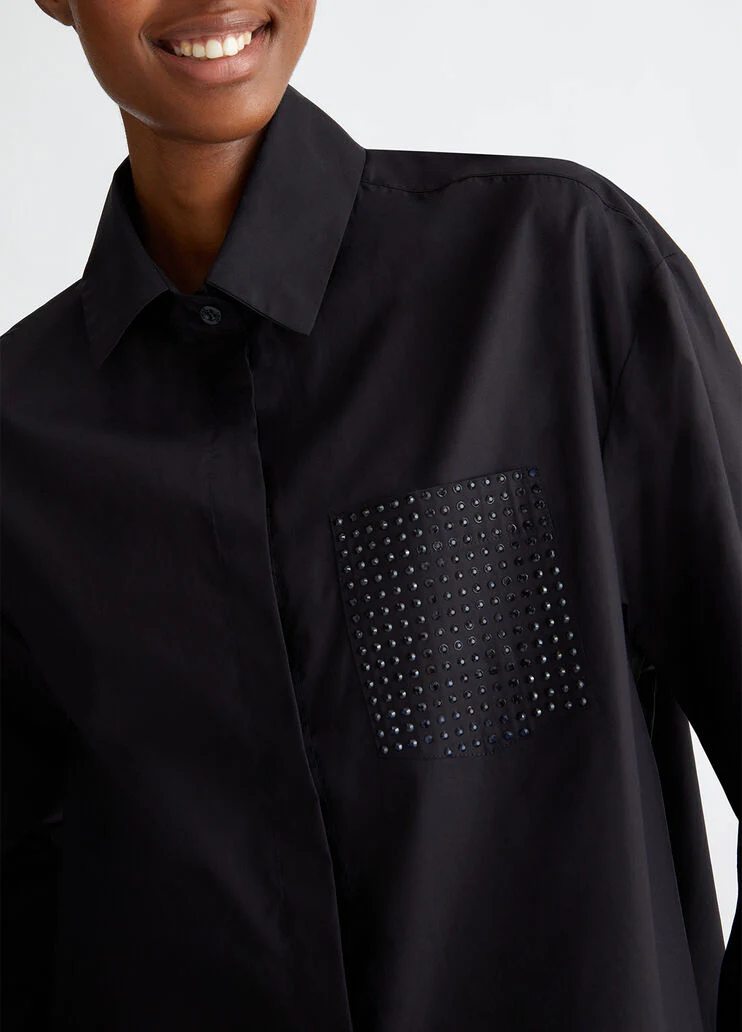 Oversized shirt with mini-studs