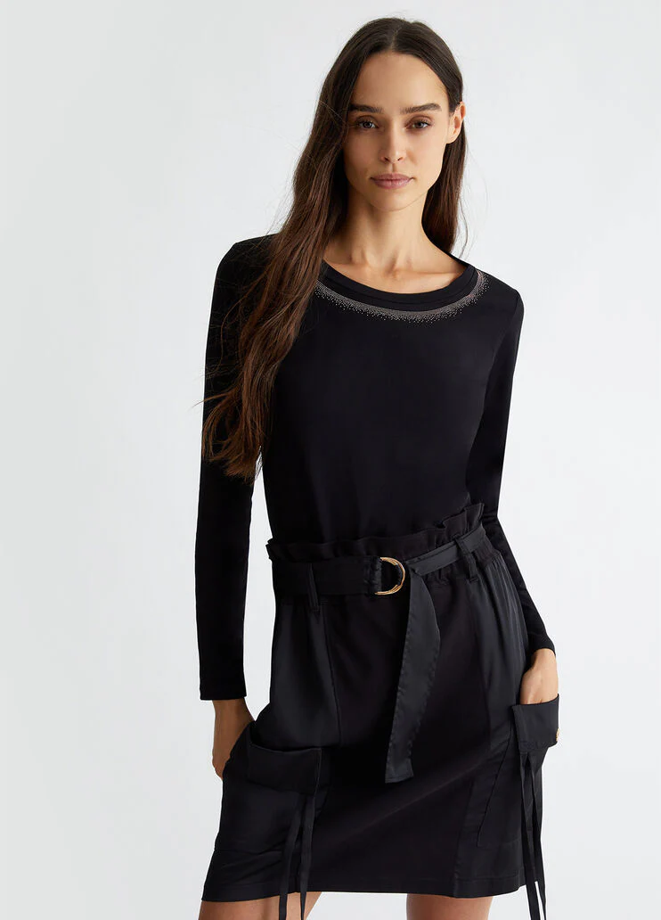 T-shirt with rhinestones