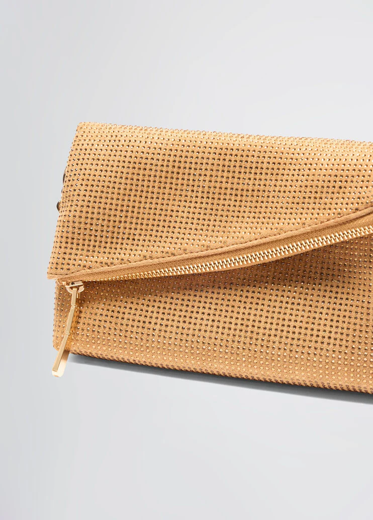 Shoulder bag with rhinestones