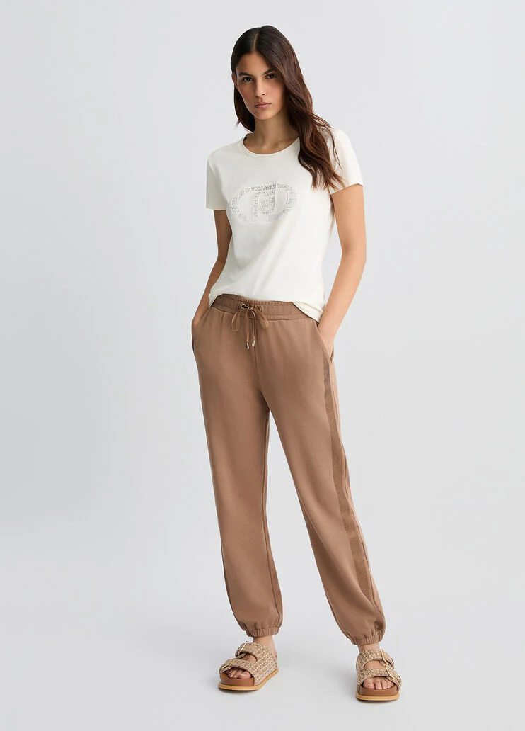 T-shirt with logo and gemstones