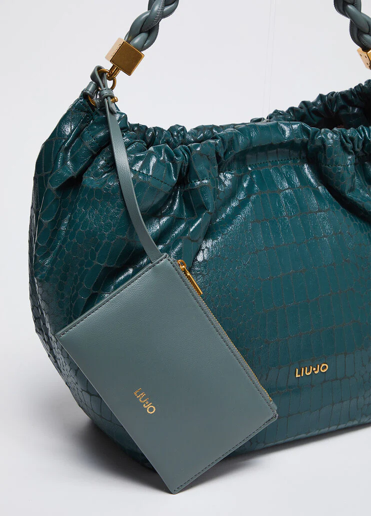Crocodile-print handbag