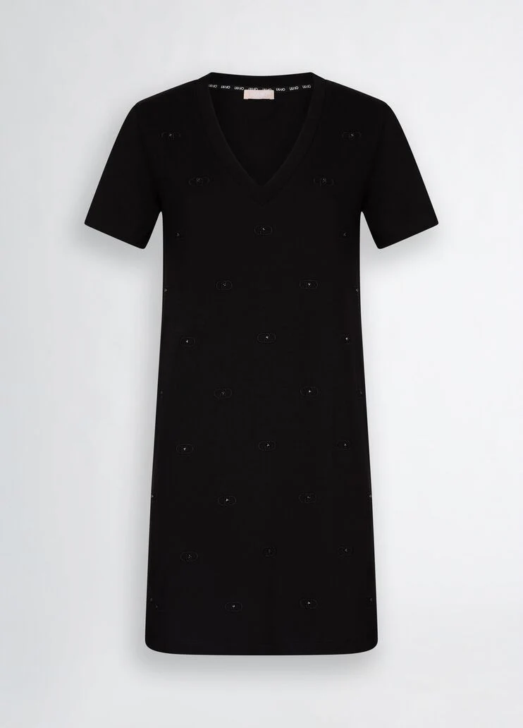 Cotton dress with logo