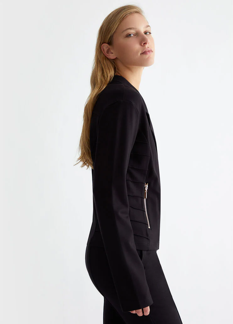 Jersey jacket with zip