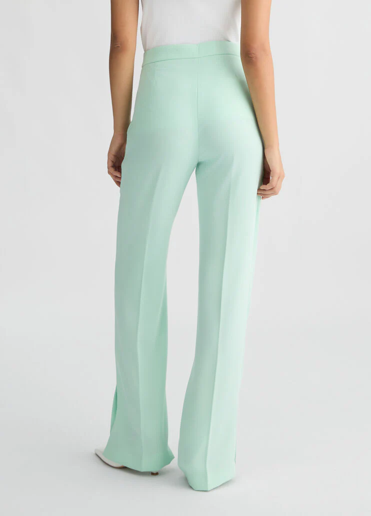 Mint green trousers with slit