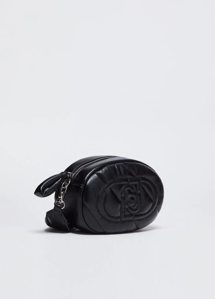 Glossy quilted crossbody bag