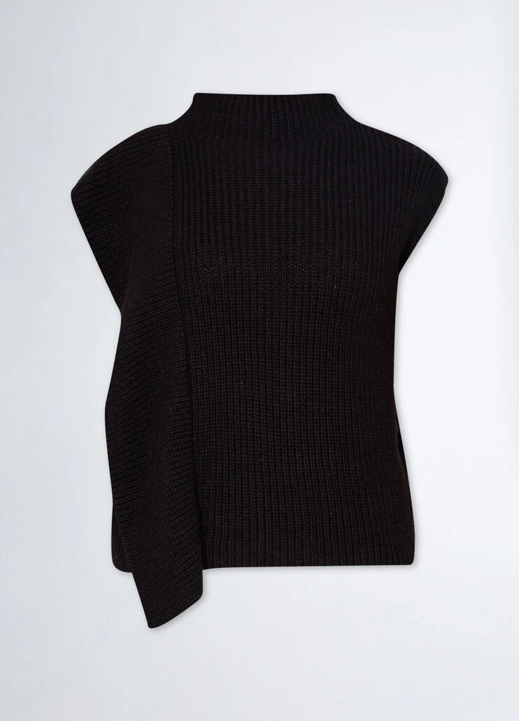 Rib-knit wool-blend sweater