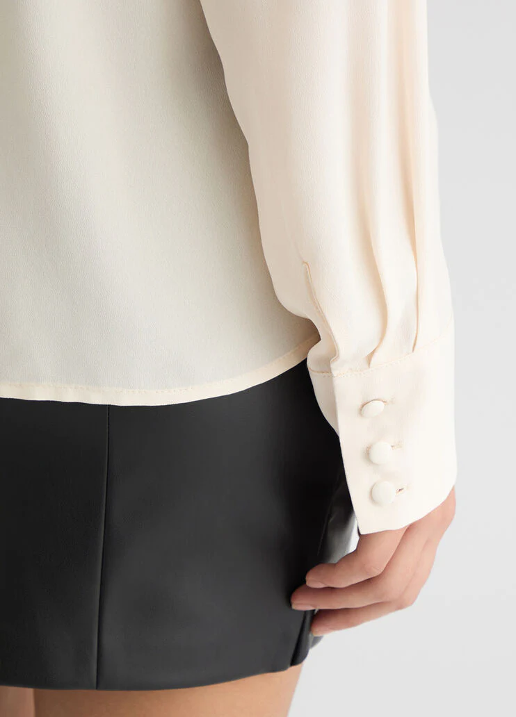 Pleated ivory blouse