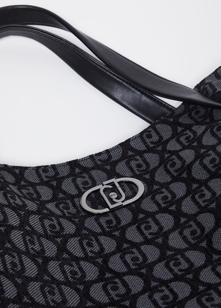 Jacquard shopping bag with logo