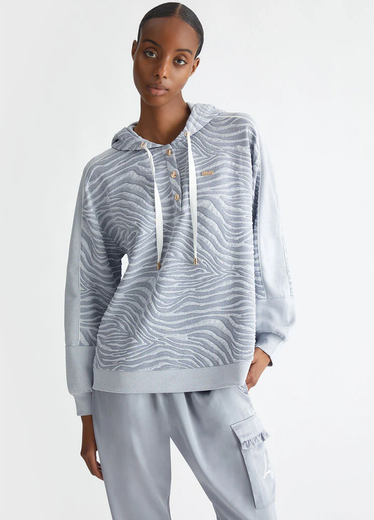 Jacquard hooded sweatshirt