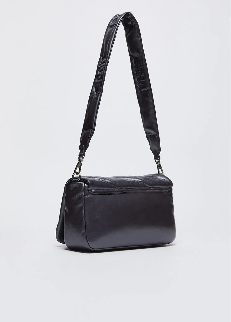 Glossy quilted crossbody bag