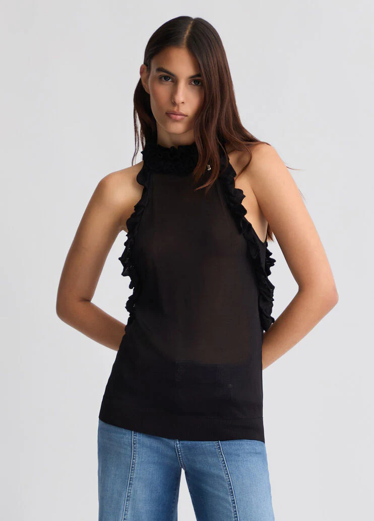 Black viscose top