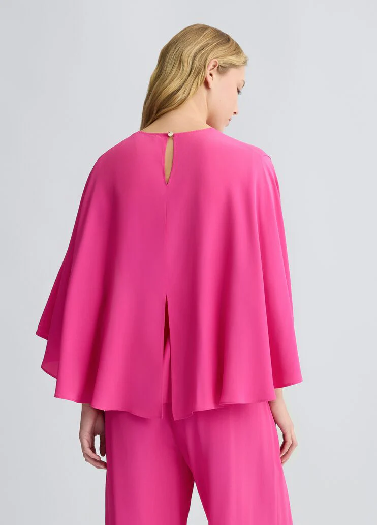 Crepe de chine blouse with belt