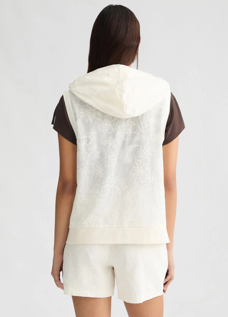 Embroidered cotton vest