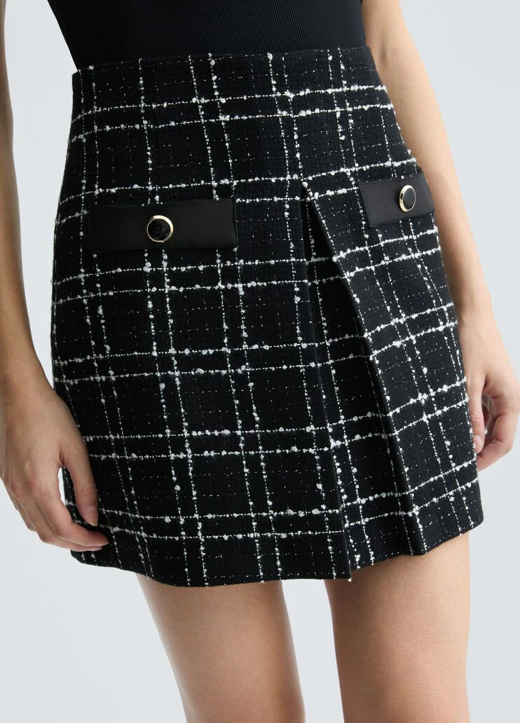 Bouclé lurex miniskirt