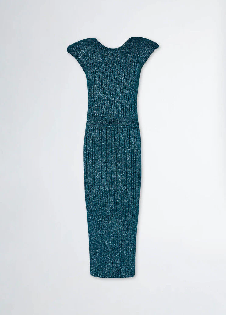 Lurex knit midi dress