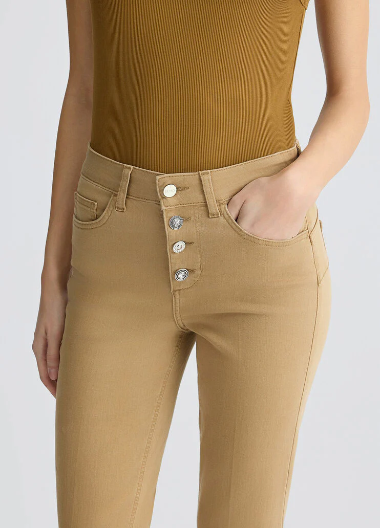 White high-rise bootcut trousers