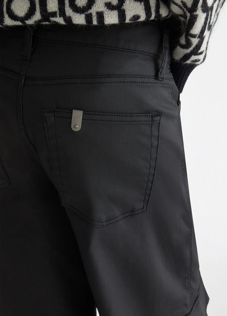 Coated fabric cargo trousers