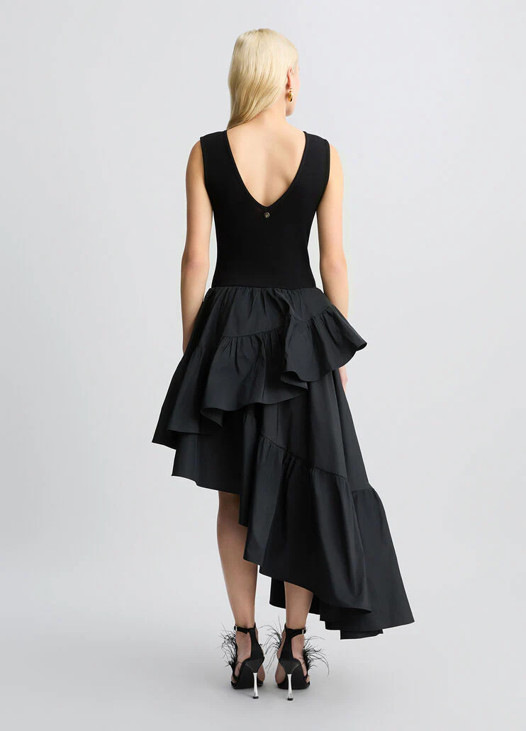 Black taffeta dress