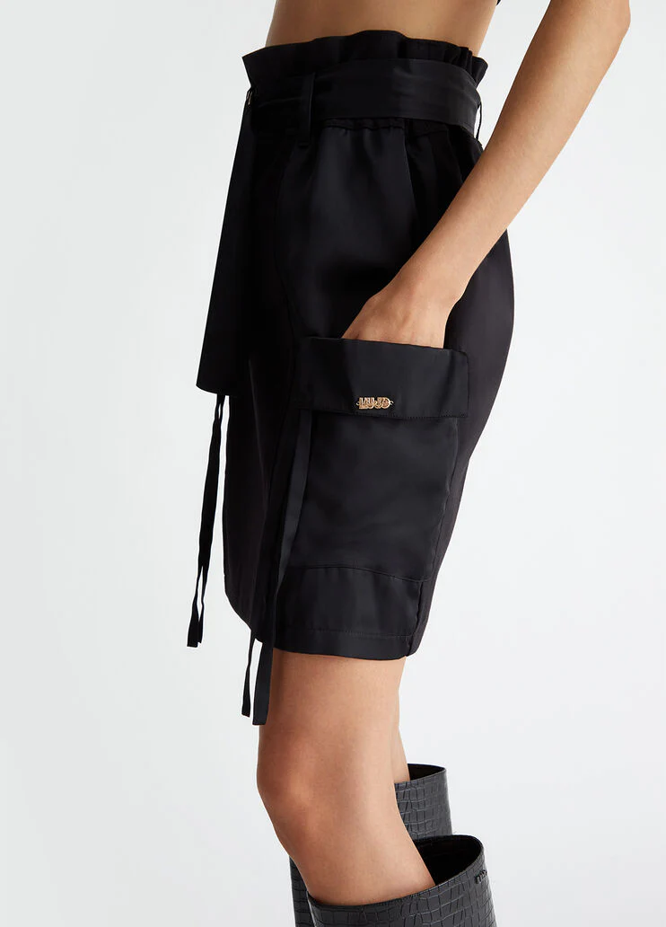 Jersey skirt with belt