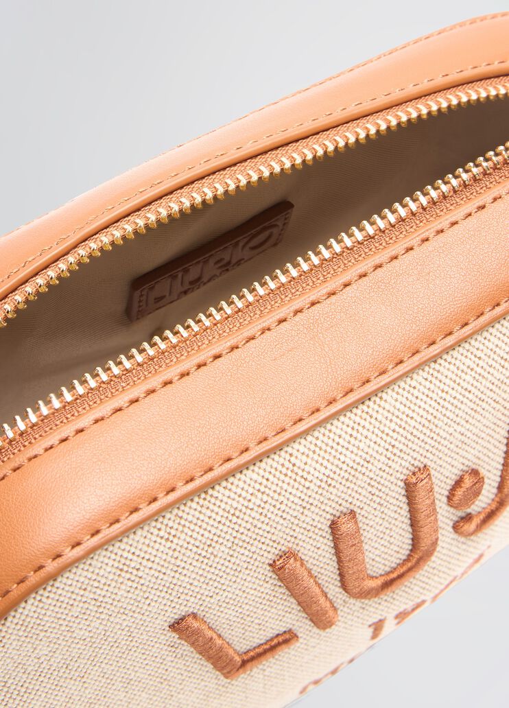 Beige and brown crossbody bag