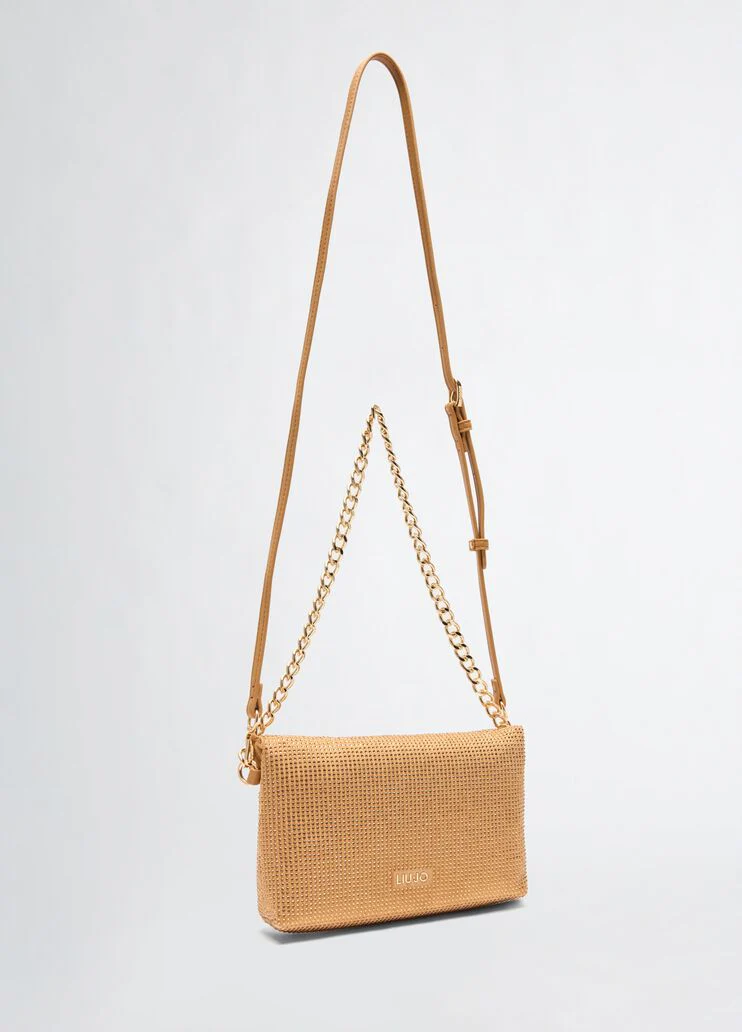 Shoulder bag with rhinestones