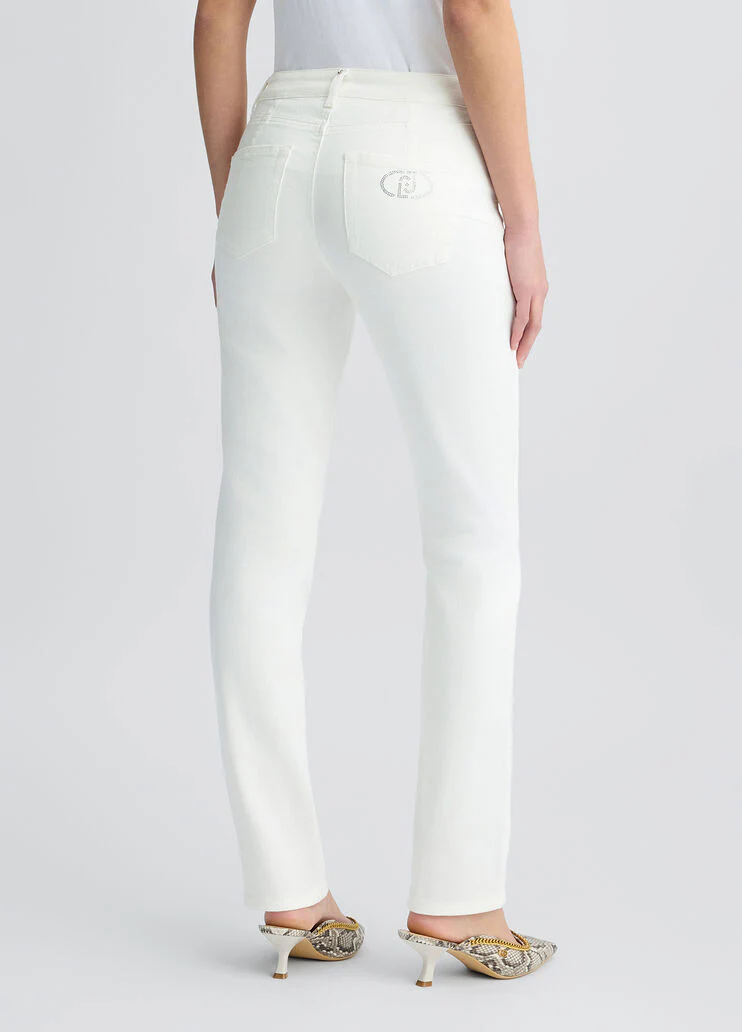 White slim-fit trousers