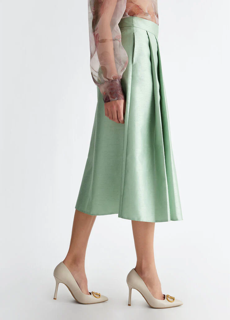 Sage coloured midi skirt