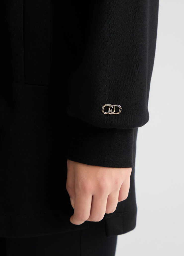 Hooded sweatshirt with gemstones