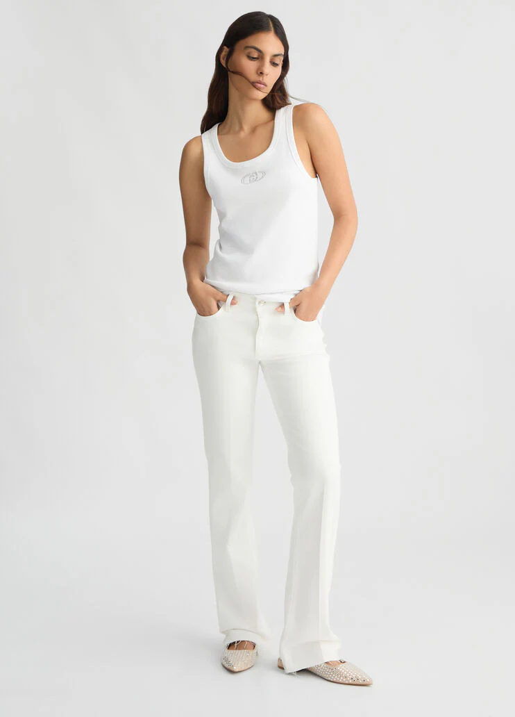 White bootcut jeans