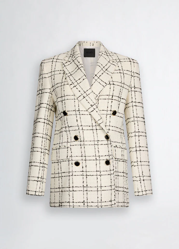 White chequered blazer