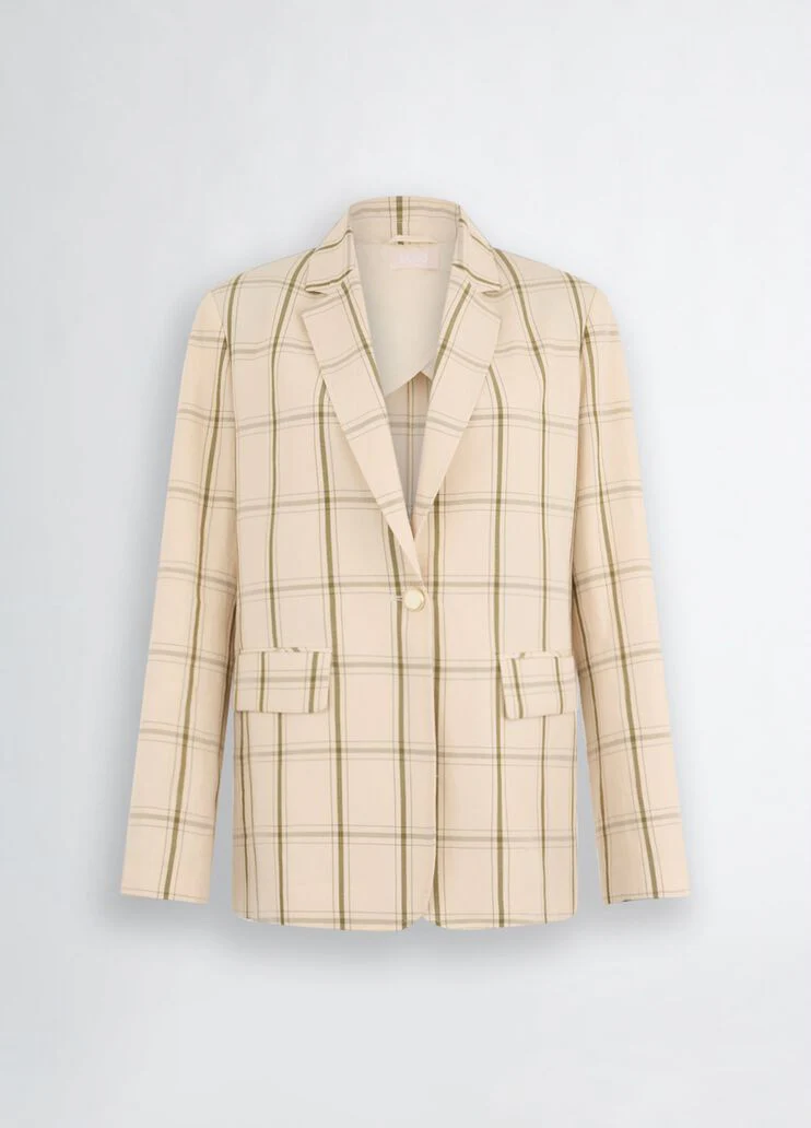 Linen check blazer
