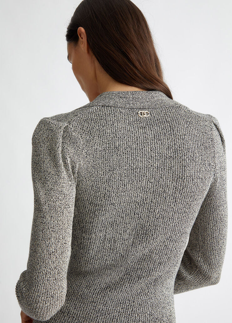 Lurex knit polo-shirt