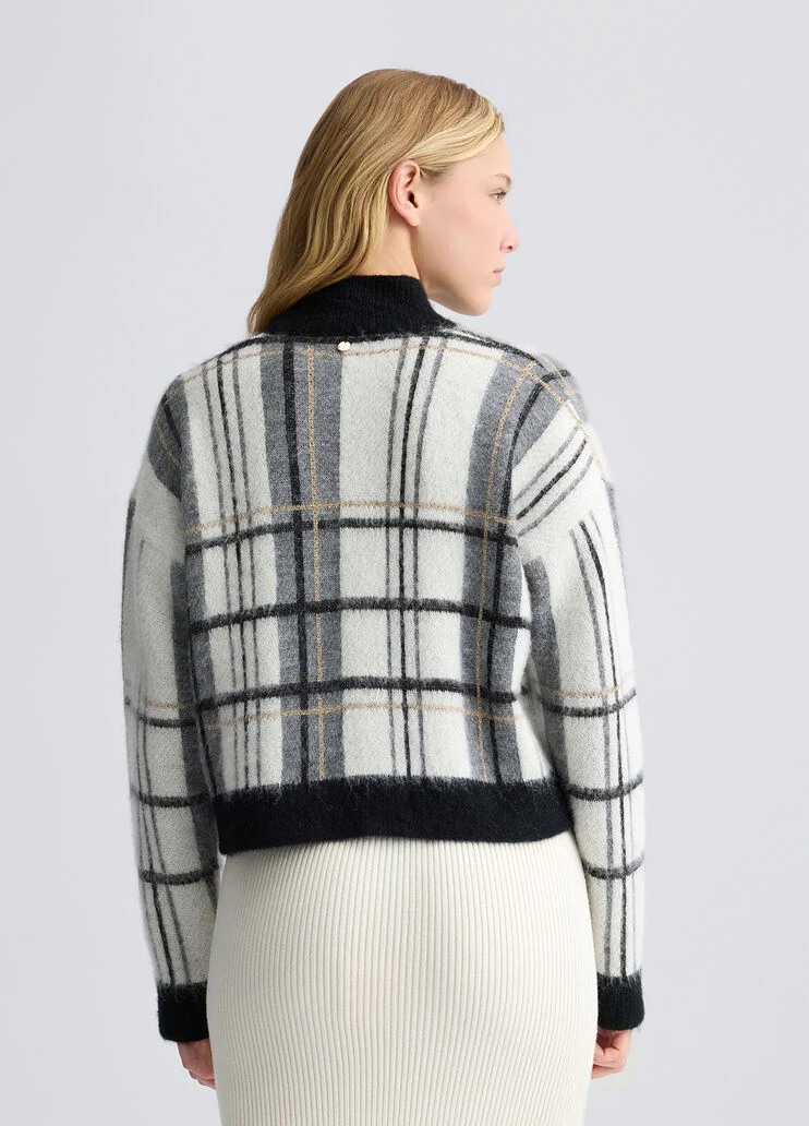 Tartan wool and alpaca pullover