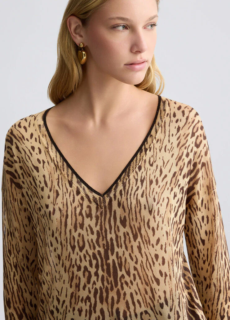 Sweatshirt with animal-print