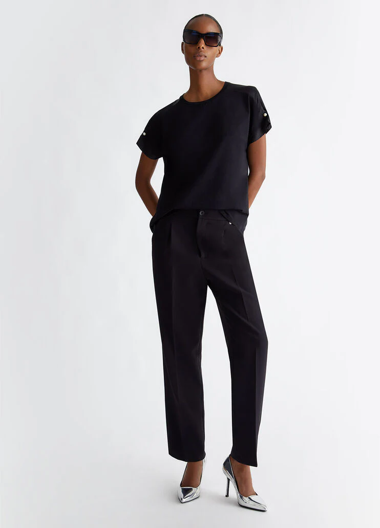 Stretch crepe trousers