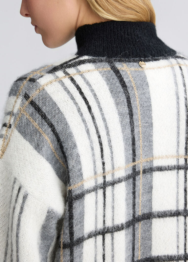 Tartan wool and alpaca pullover