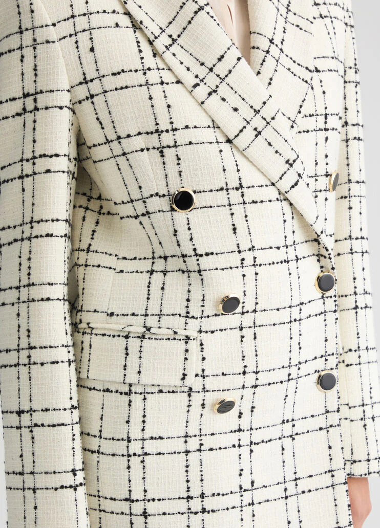 White chequered blazer