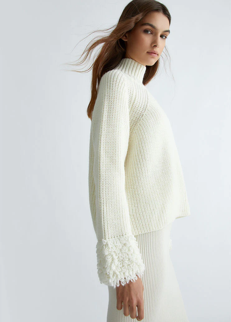 White wool jumper