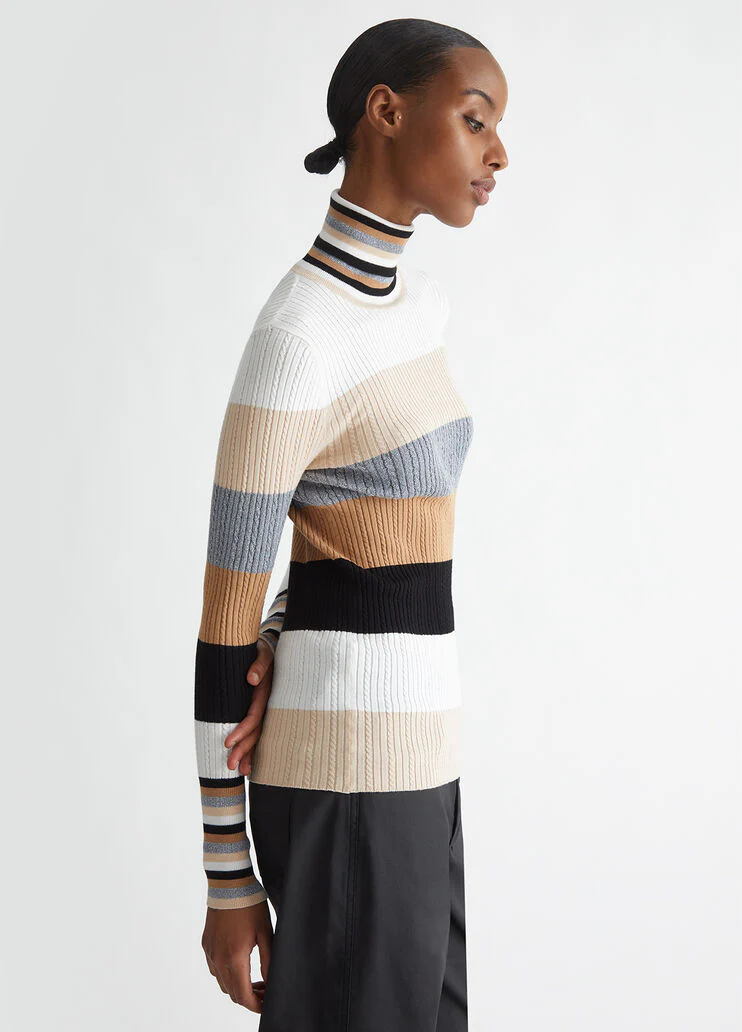 Striped turtleneck