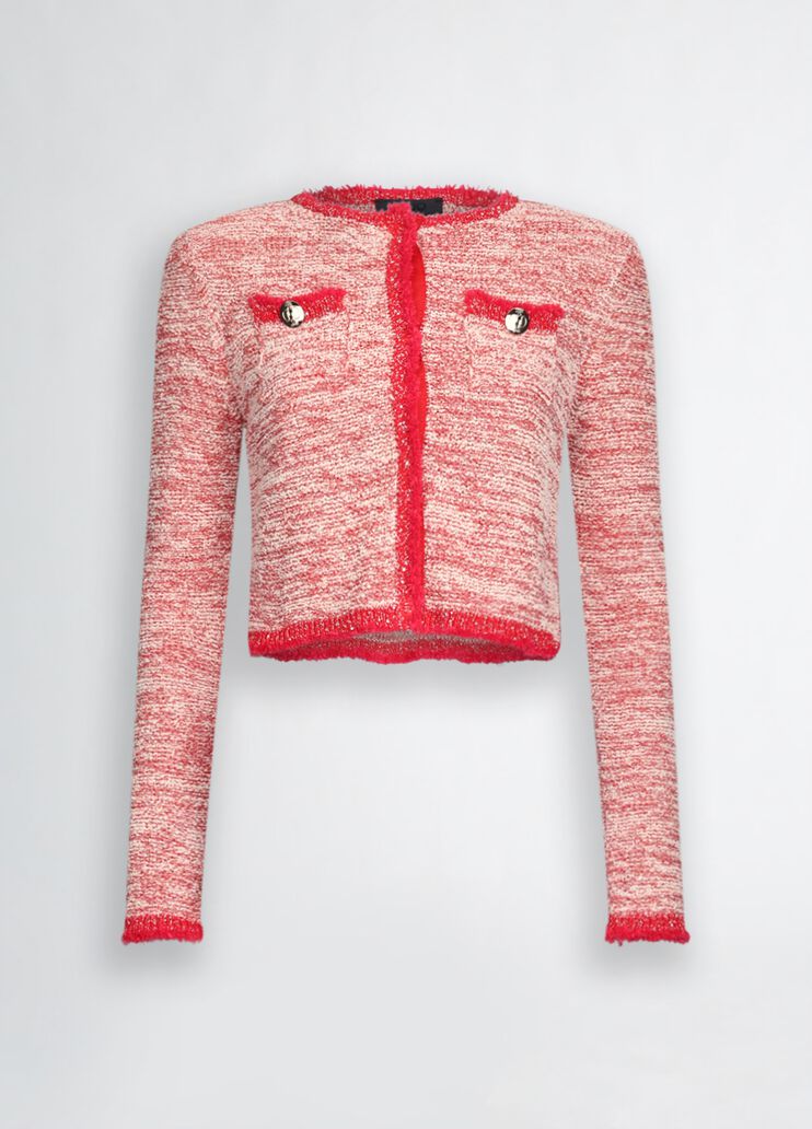 Red knit jacket